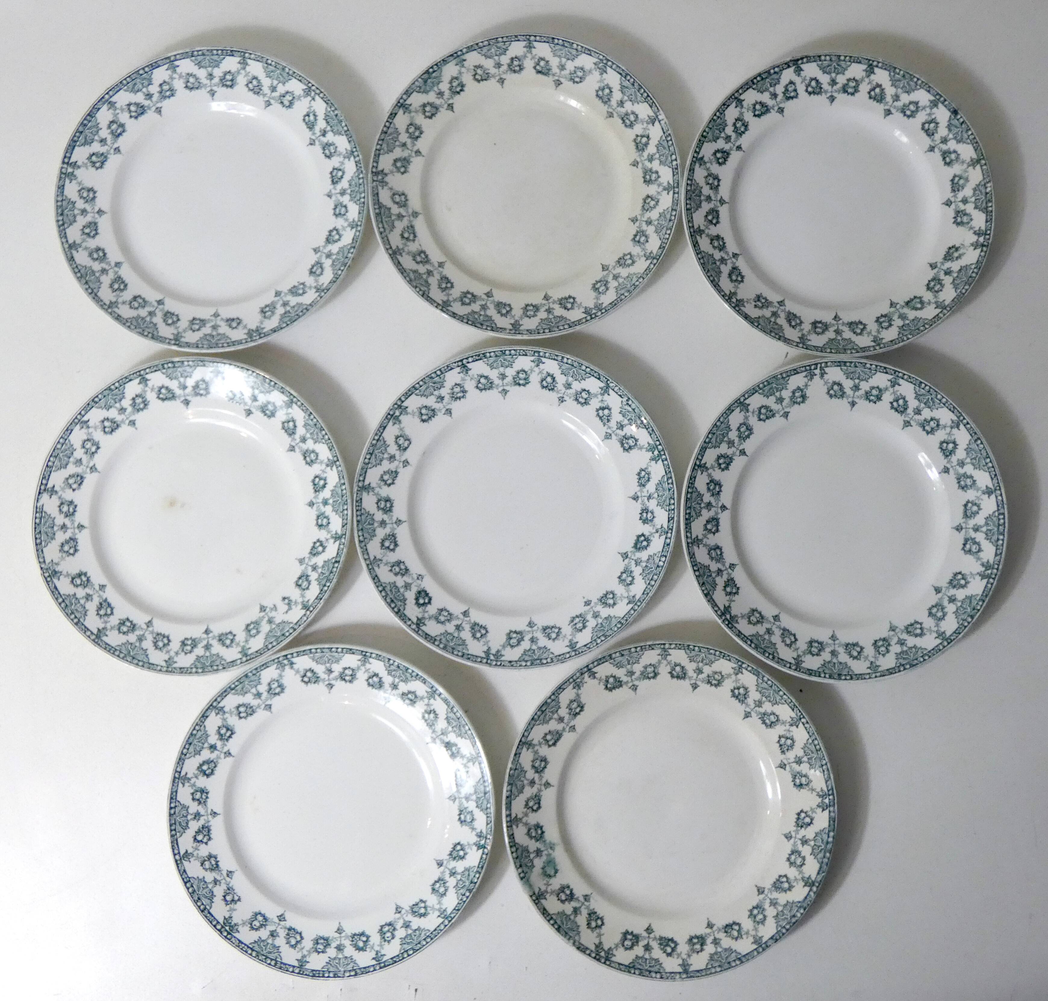 Terre de fer 8 Art Deco flat plates NORMAND model