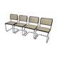 Set of 4 vintage chairs  Cesca B32 in black and chrome