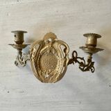 Pair of brass wall candle holders