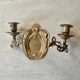 Pair of brass wall candle holders