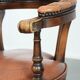 Classic and timeless cow leather and wooden Chesterfield office chair