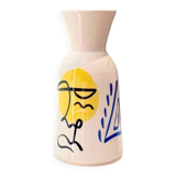 Azrur yellow and blue artisanal vase