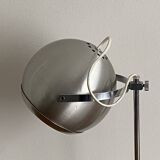 Eye ball lamp. 1970. Brushed stainless steel.