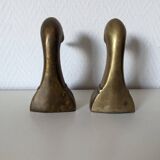 brass duck-shaped bookends