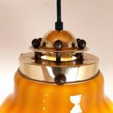 Brown glass pendant lamp, 1970s