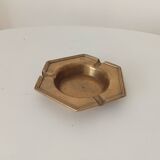 Antique ashtray in solid gilded brass
