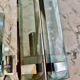 Pair of Veca wall lights in glass and chrome, Italy 1960