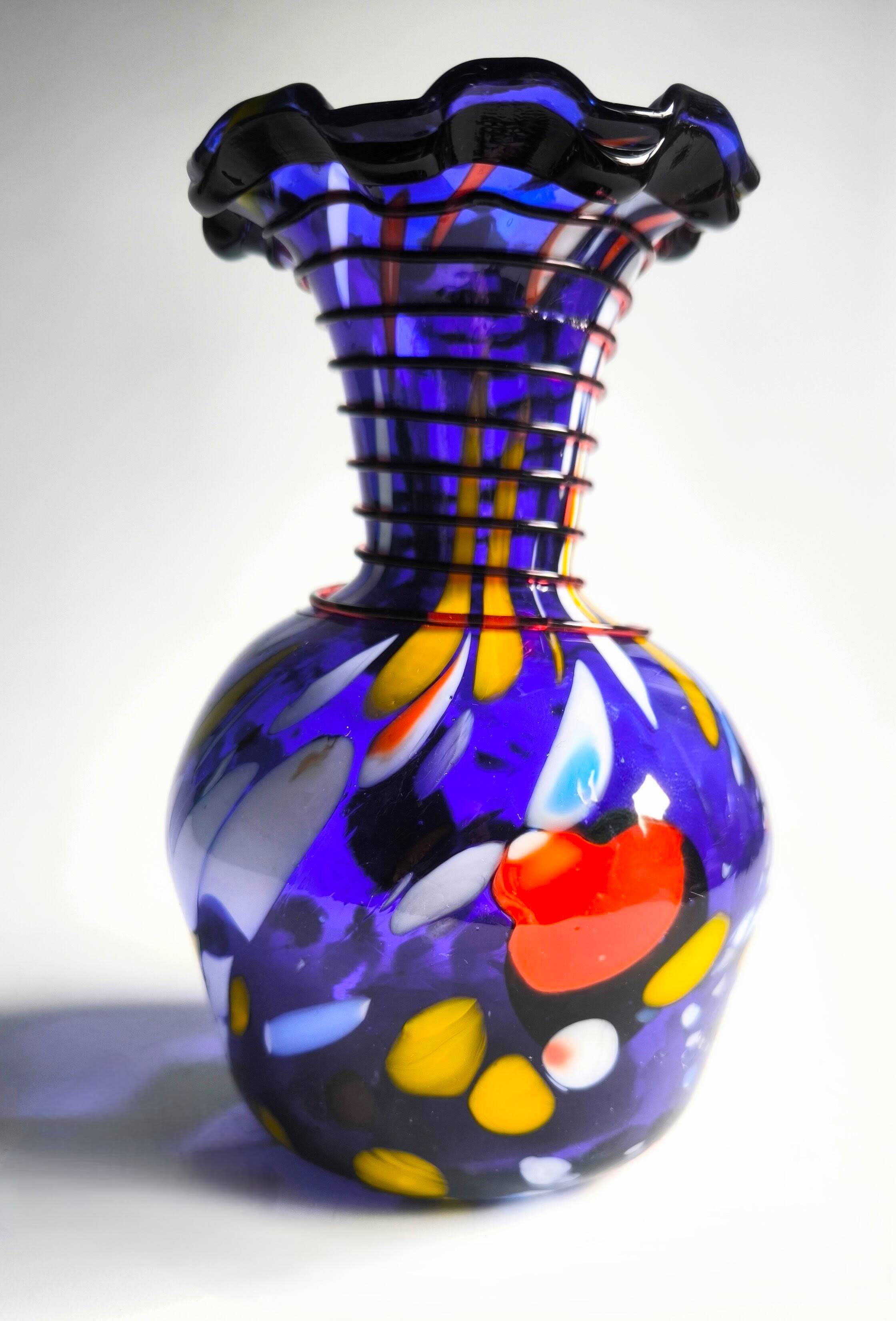 Vintage Murano Vase "Ruffled Rim" 1960s