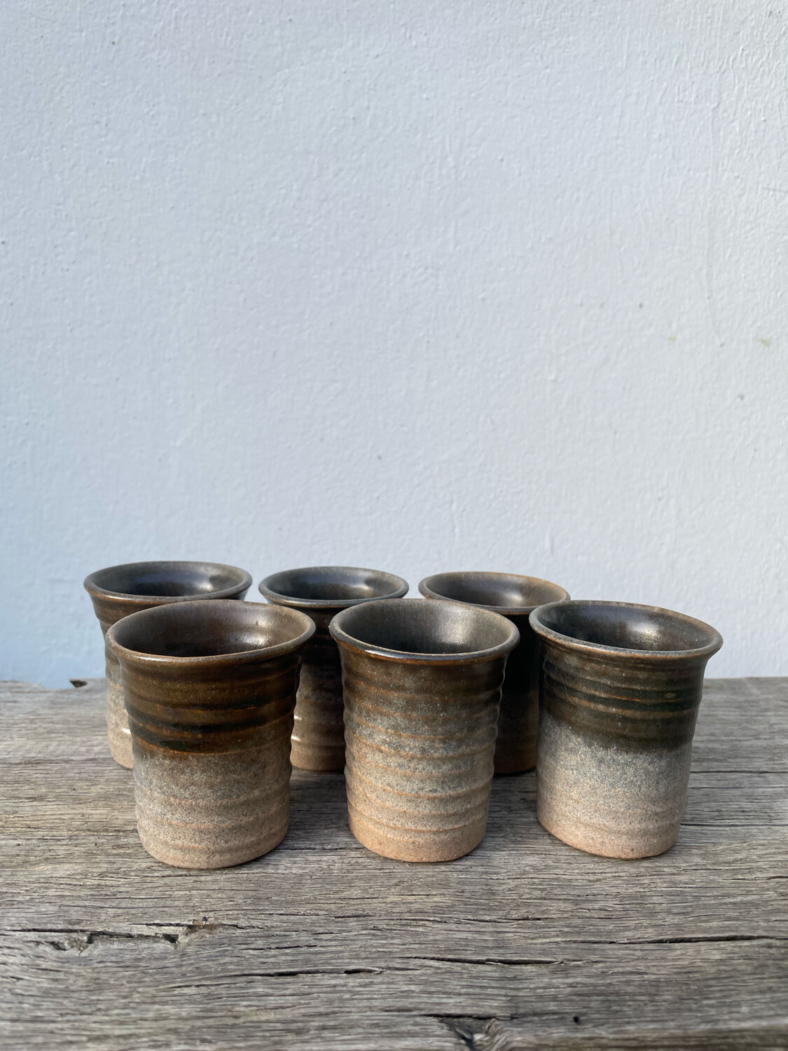 6 tasses à café en terre cuite 