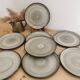 8 flat plates in vintage ceramic