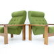 1970s pair of beech armchairs, czechoslovakia