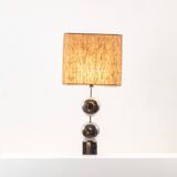 Chrome-plated metal lamp. Signed Chalier Paris. 1970s