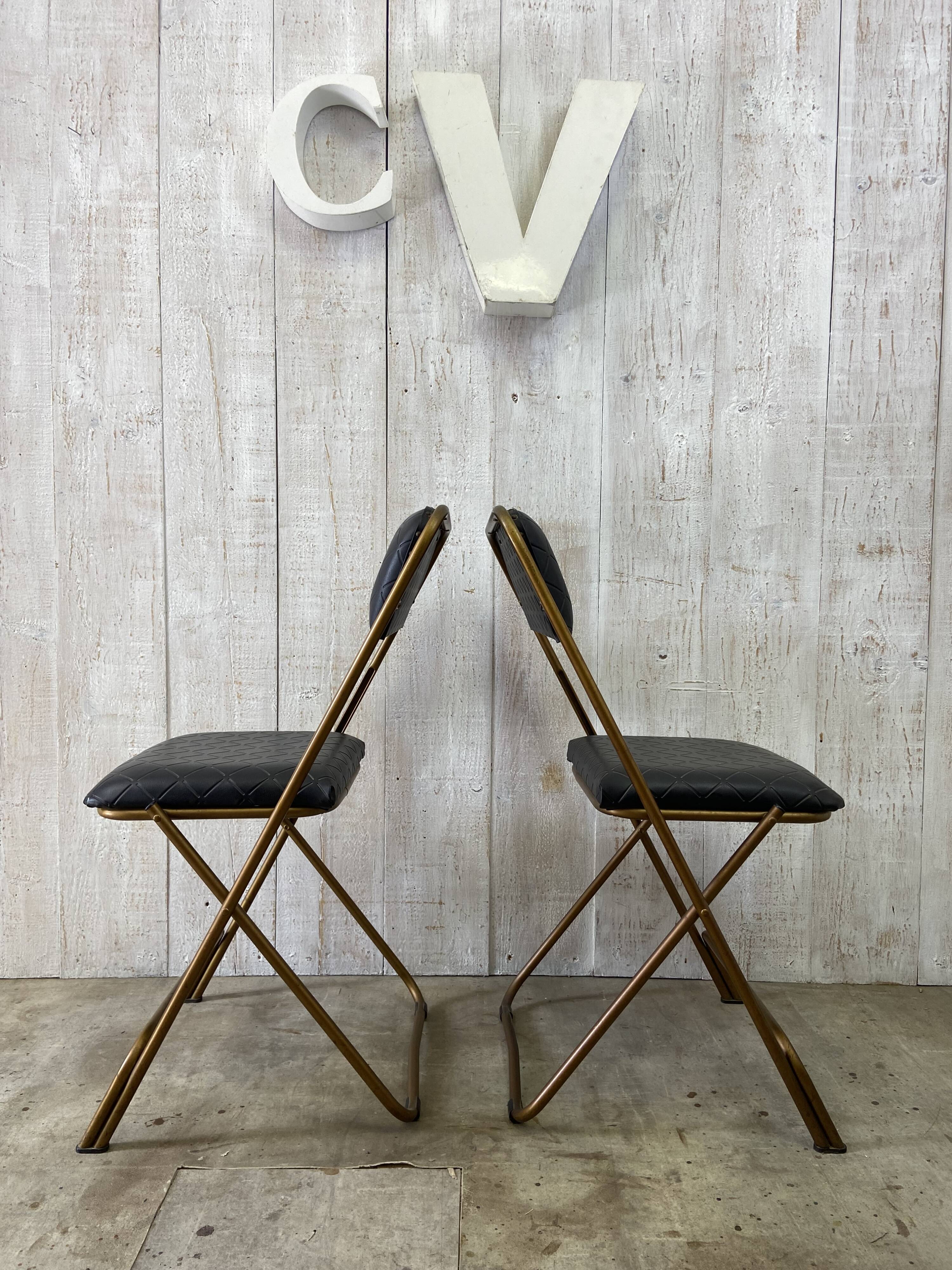 Paire de chaises pliantes vintage
