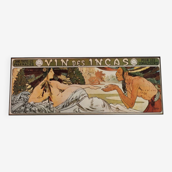 Vintage board by Alphonse Mucha - Art Nouveau Advertising Illustration for Wine of the Incas