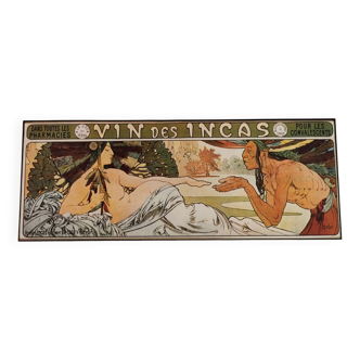 Planche Vintage d'Alphonse Mucha - Illustration Publicité Art Nouveau pour le Vin des Incas
