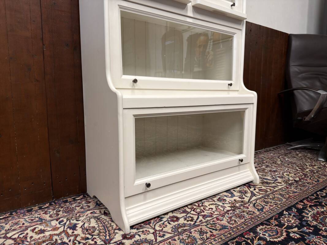 Classic English White Globe Wernicke Bookcase