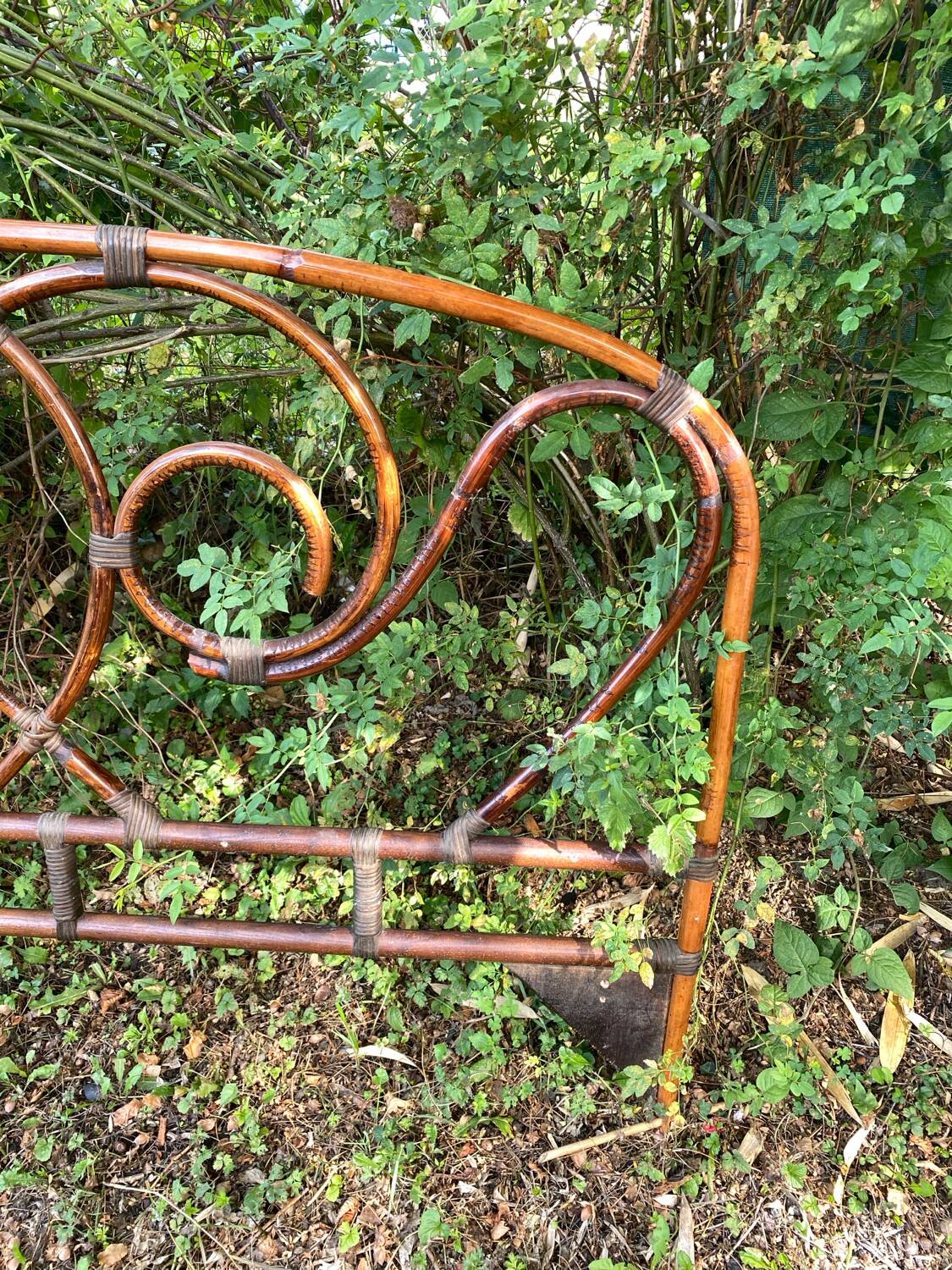 Vintage rattan headboard