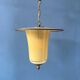 Vintage 1950s glass and brass pendant light.