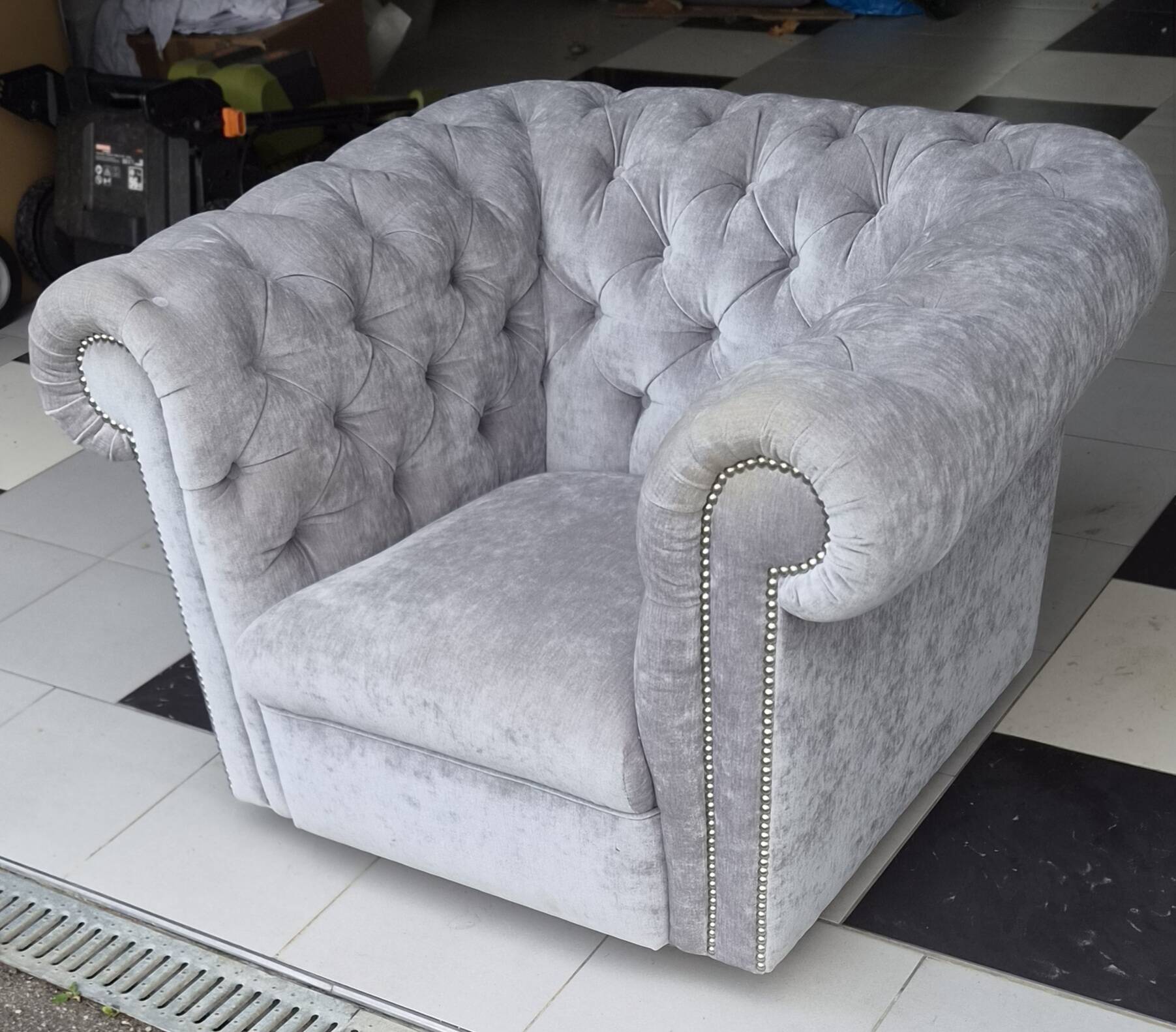 Chesterfield-style armchair