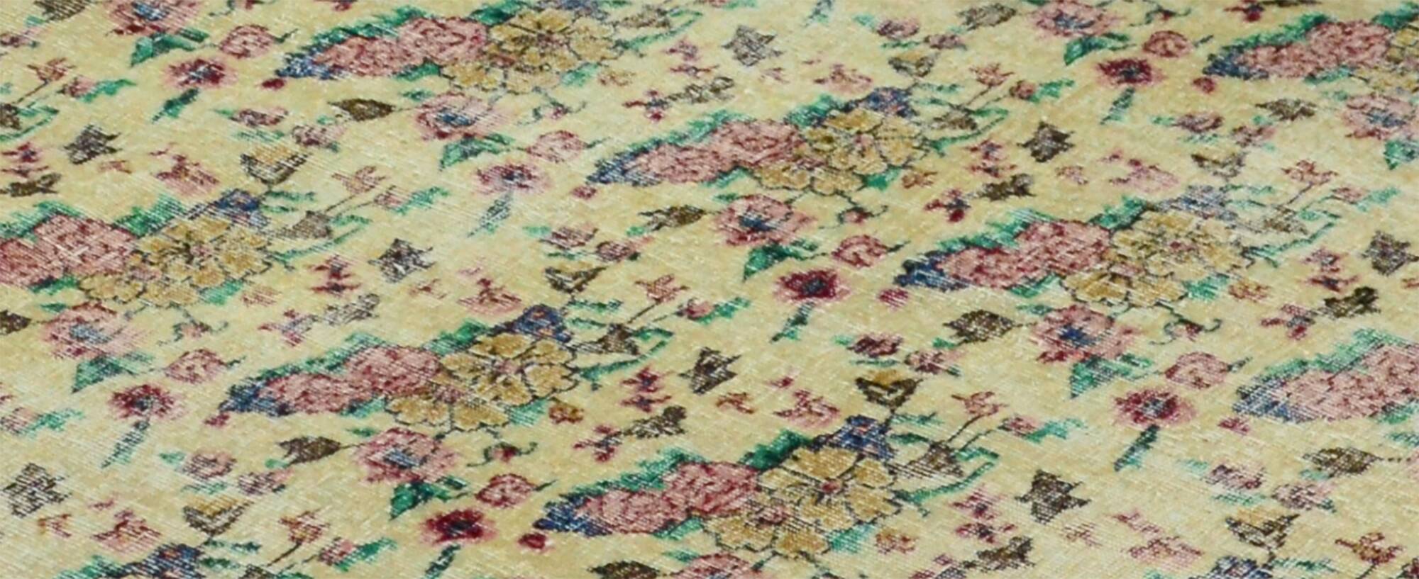 One-of-a-kind turkish handwoven vintage rug - rustic vintage charm 296x 150 cm