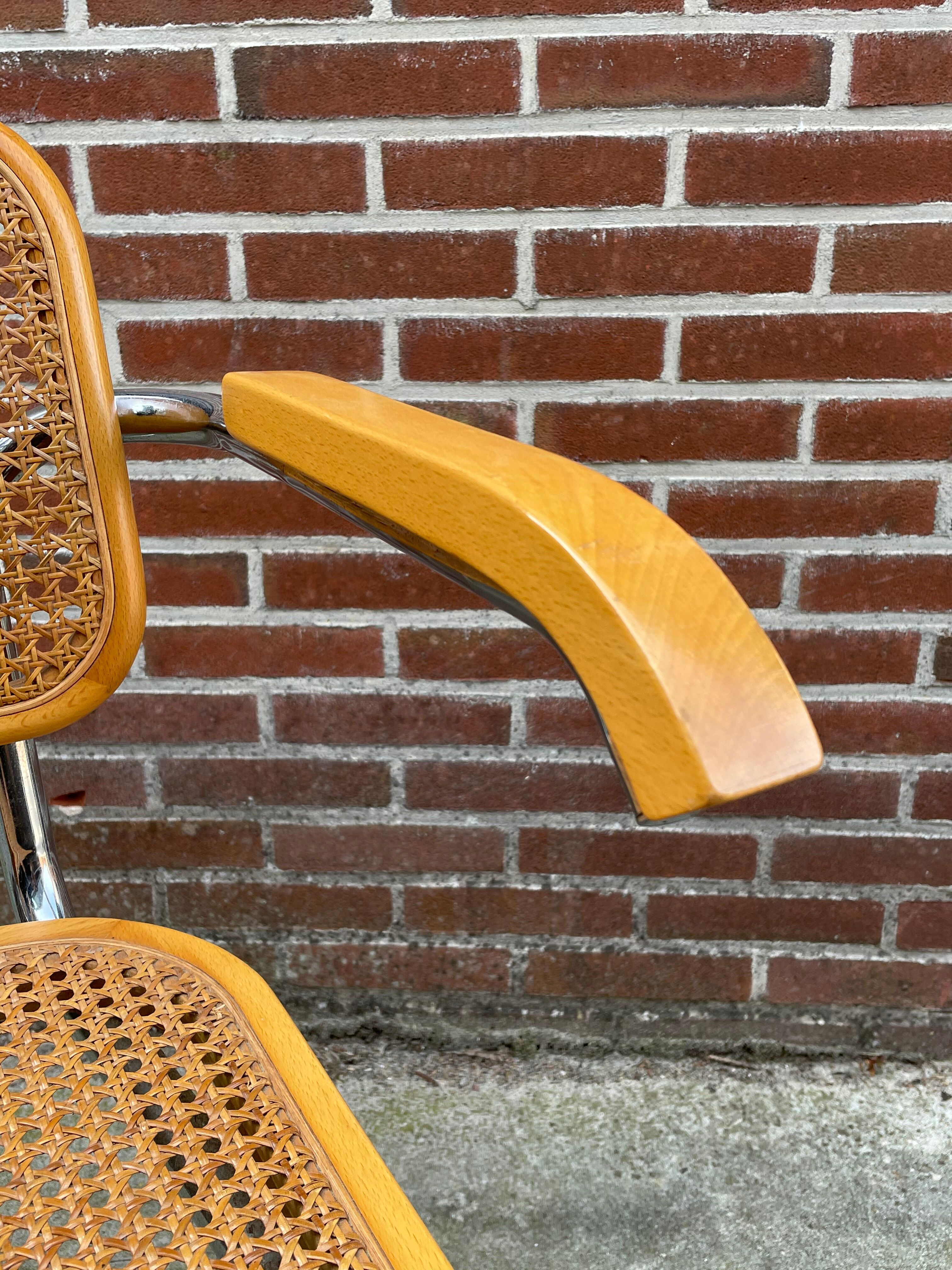 Chair model Cesca by Marcel Breuer with armrests B64