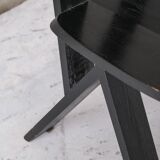 Set of six black dining chairs