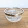 Cut glass bowl with silver-plated edge