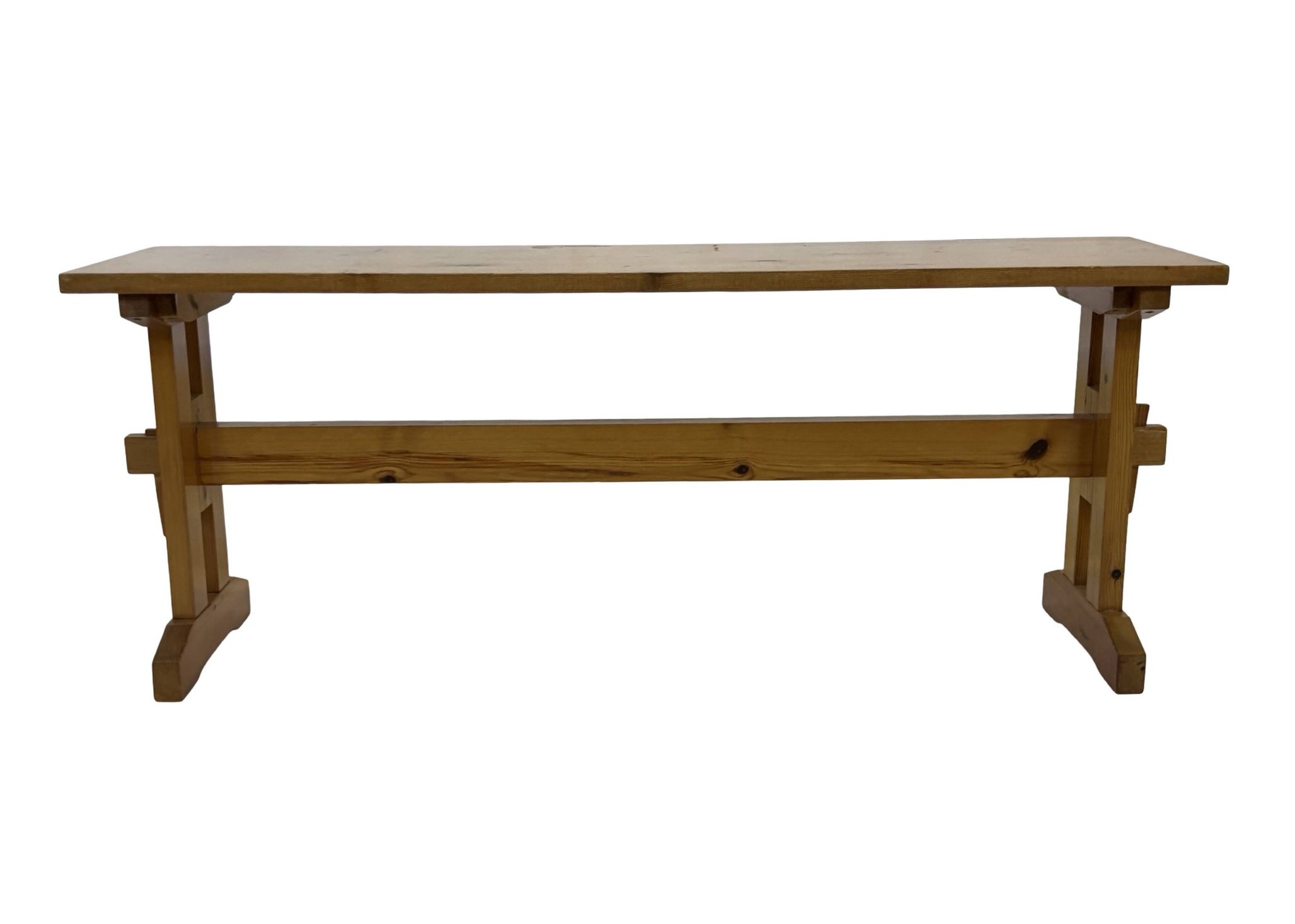 Vintage Scandinavian modern pinewood bench from the 1960's
