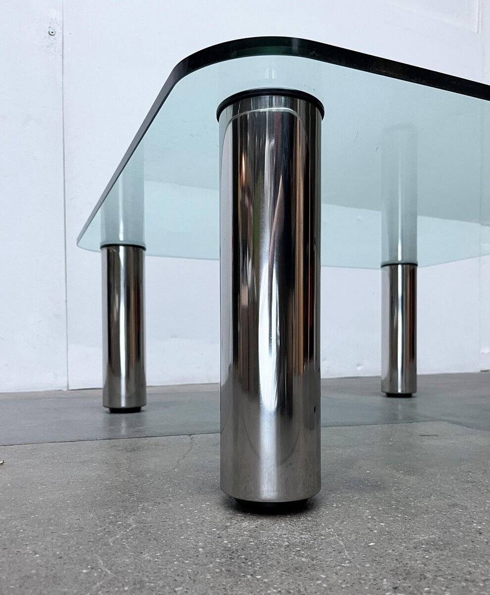 Table basse postmoderne Marcuso en verre par Marco Zanuso pour Zanotta, années 1960