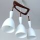 Vintage pendant light in teak and glass from Rispal