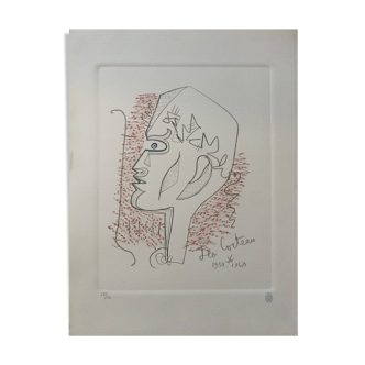 Lithograph by Jean Cocteau