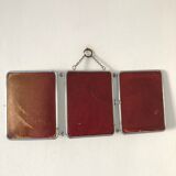 Mirror triptych barber strawberry 25 x 60 vintage 1930