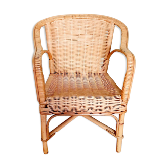 Fauteuil enfant osier vintage