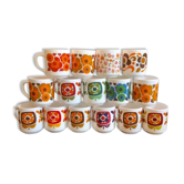 Lot of 15 mugs Arcopal vintage scania lotus mobil