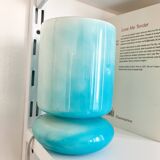 Vintage blue blown glass lamp 90