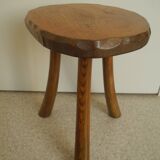 vintage wooden stool brutalist decor plant stand