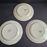 Lot de 3 assiettes à dessert anciennes Sarreguemines