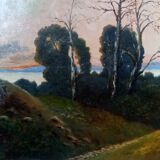 Lac de Vassivière au soleil sunset by Henri COULON (1855-1936) School of CROZANT