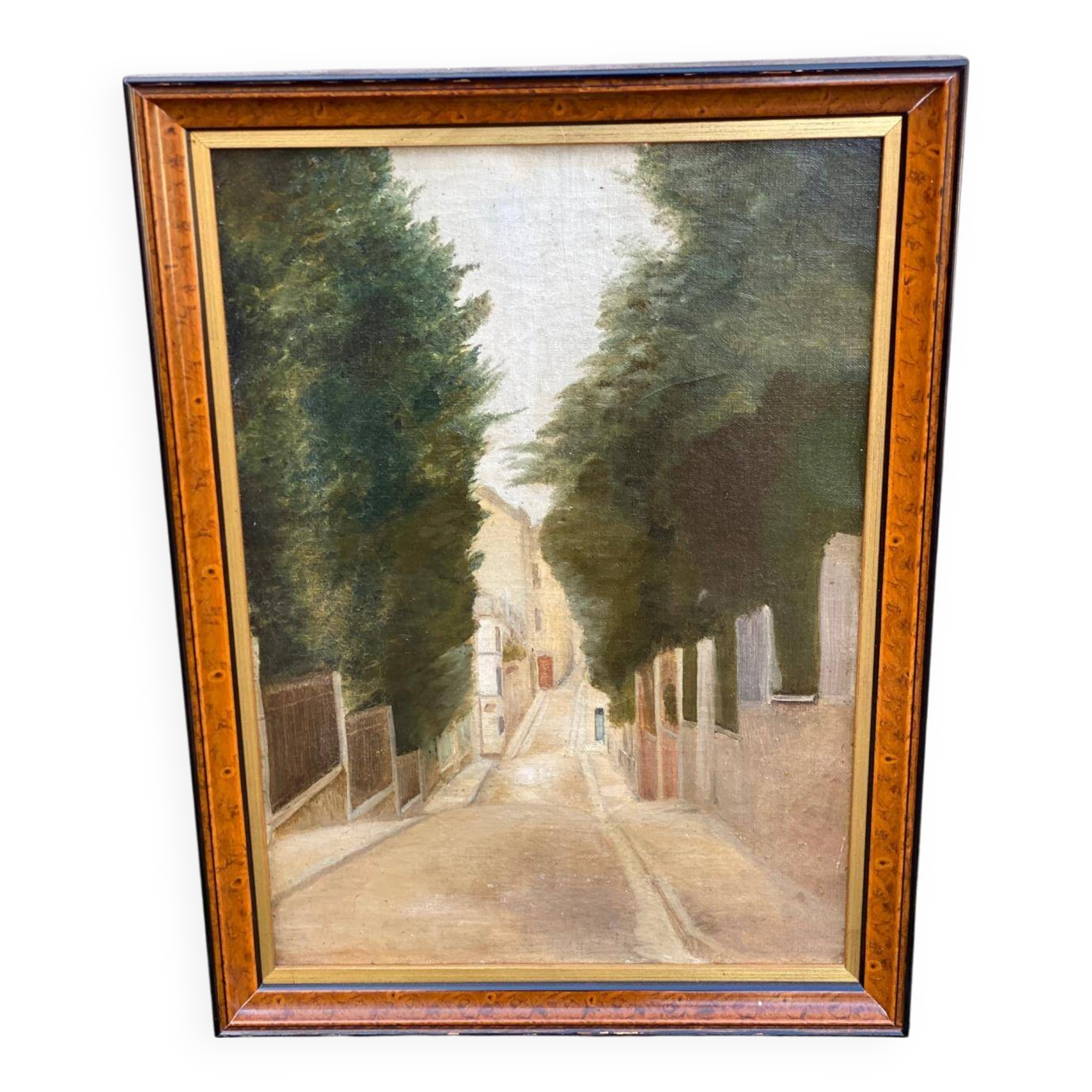 Oil painting on canvas city path 39x52cm