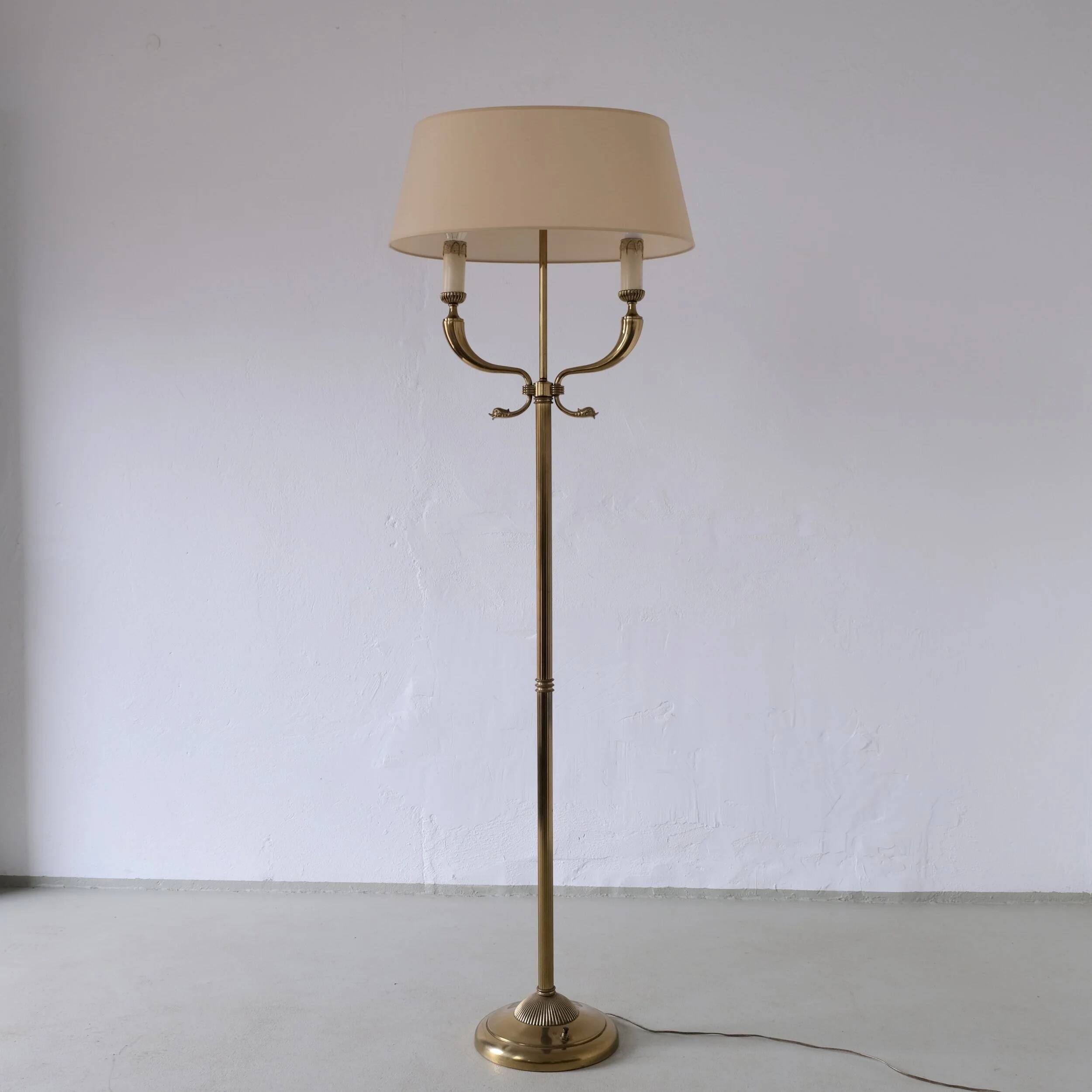 Maison Jansen neoclassical brass floor lamp | France | 1960s