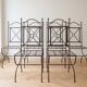 Set of 6 garden chairs in wrought iron rustic style