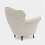 Mid-Century Modern Italian Bouclè Curved Armchair, 1950s