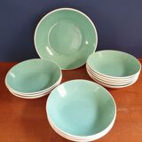 Set of 11 hollow plates and flat Les Salins