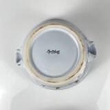 Large hand-painted earthenware salad bowl, signed "Mousiters", 20th century.