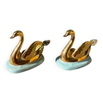 Limoges porcelain salt and pepper shakers with a bird motif