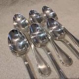 6 silver-plated soup spoons, Christofle Albi silversmith, 20.6cm