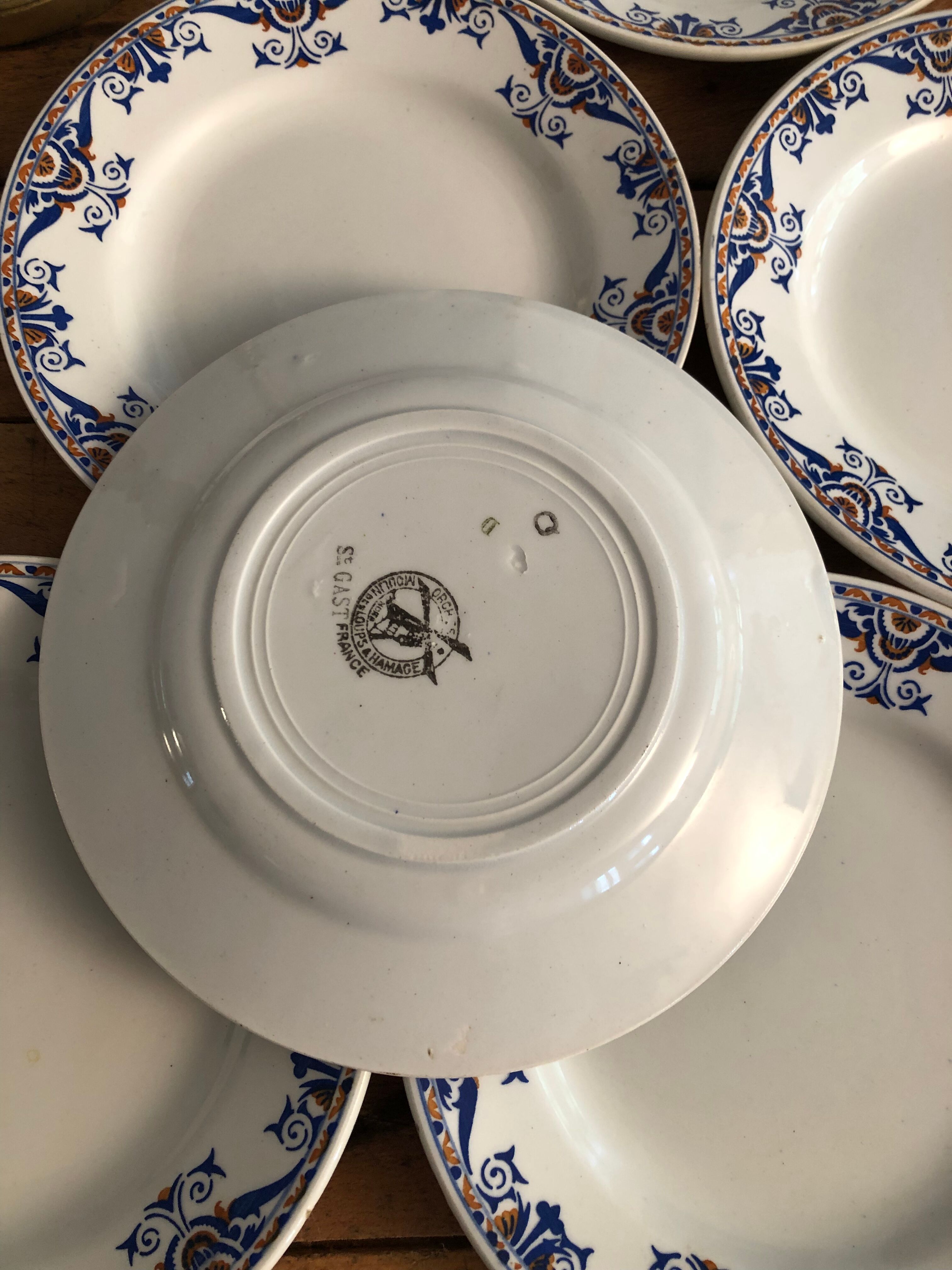 Service 6 plates vintage earthenware