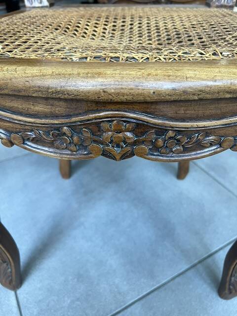 SET OF 6 LOUIS XV CANED CHAIRS IN WALNUT