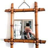 Bamboo barber mirror 42 cm, circa 1940