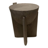 Side table in wood and polished concrete